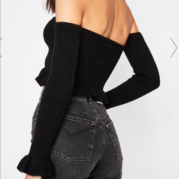 Blue Blush Off the Shoulder Sweater - Picture 2 of 4